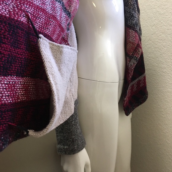 Lucky Lotus boho wool blend open sweater/cardigan Sz M - Picture 5 of 8